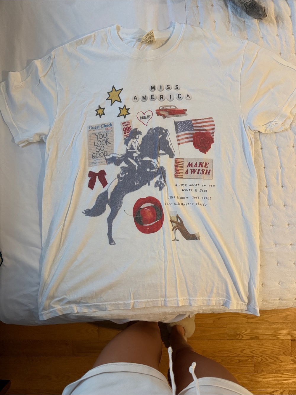 Miss America Graphic White Short Sleeve Tee by